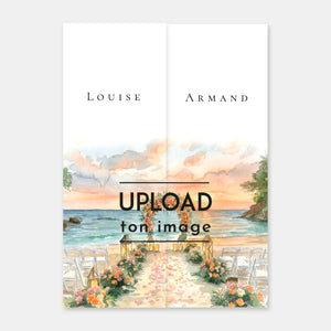 Faire-part de mariage triptyque aquarelle