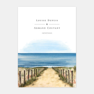 Aquarell-Teich-Hochzeitseinladung