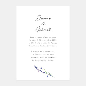 Faire-part de mariage brin de lavande