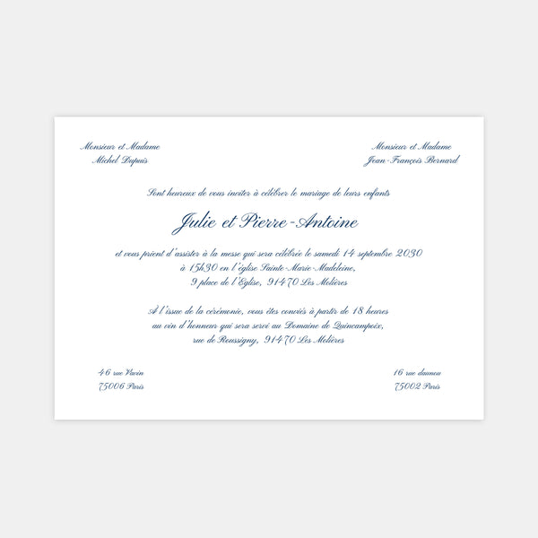 Faire-part de mariage classique paysage