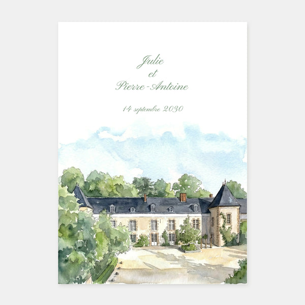 Faire-part de mariage Domaine de Quincampoix