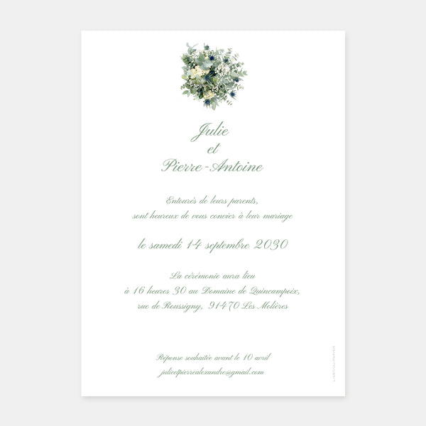 Faire-part de mariage Domaine de Quincampoix