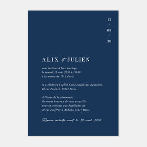 Faire-part de mariage moderne discrétion couleur M113