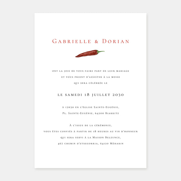 Wedding invitation in the Basque Country
