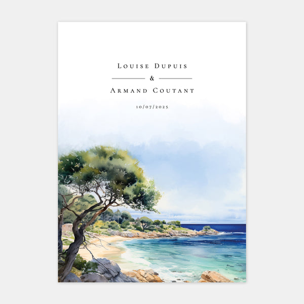 Südliche Aquarell-Hochzeitseinladung