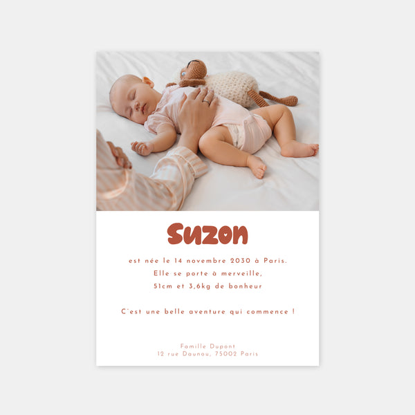 Faire-part de naissance lignes pop