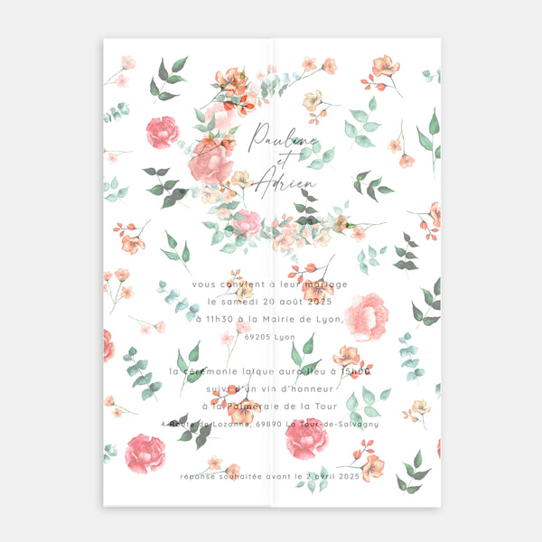 Feuillet de calque bouquet aquarelle