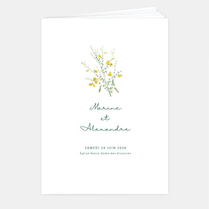 Livret de mariage brin de fleurs sauvages - 8 pages + couverture