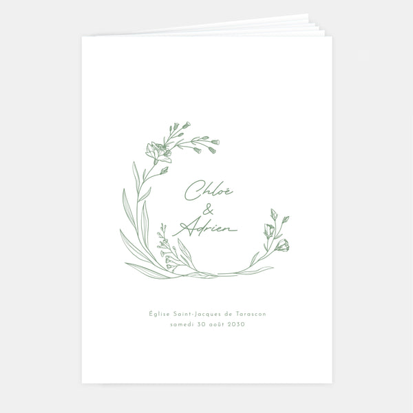 Klassisches, ländliches Hochzeitsheft – 8 Seiten + Umschlag
