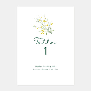Hochzeitstischmarke Zweig wilder Blumen - 5x