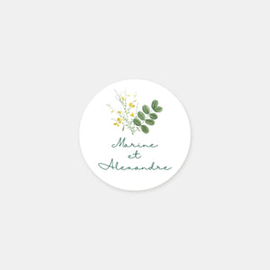 Stickers personnalisés mariage Transparence Champêtre