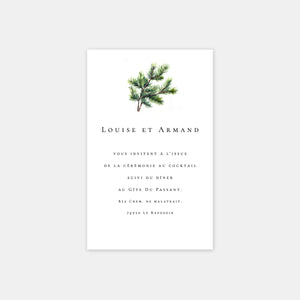 Watercolor mountain wedding invitation card