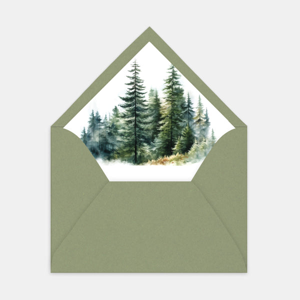 Watercolor mountain envelope lining - 50ex