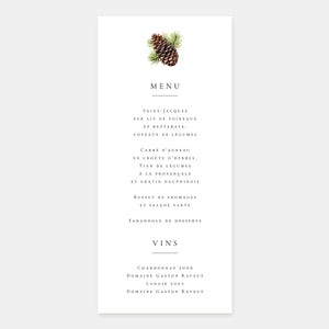 Watercolor mountain wedding menu