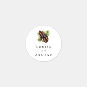 Personalized watercolor mountain wedding stickers