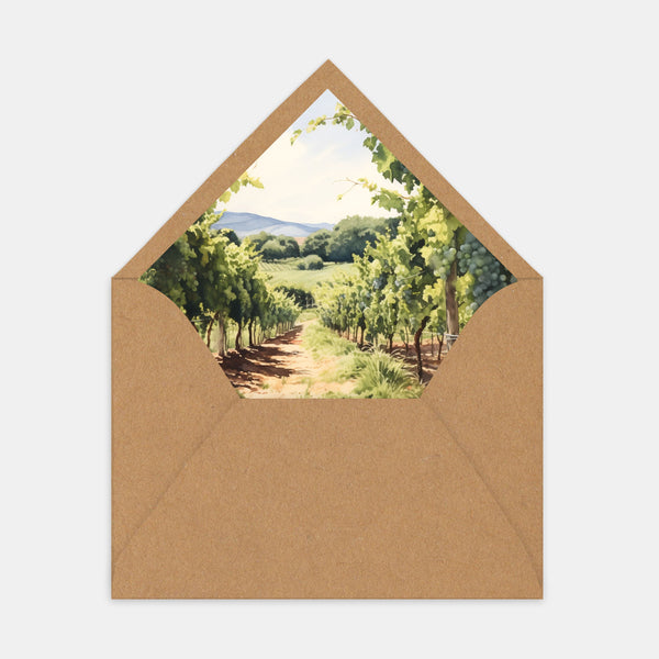 Doublure enveloppe vignes aquarelle - 50ex