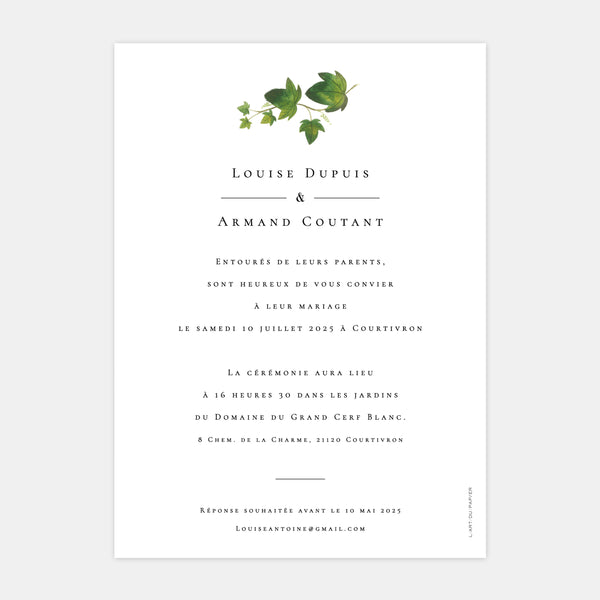 Aquarell Burgunder-Weinberg-Hochzeitseinladung