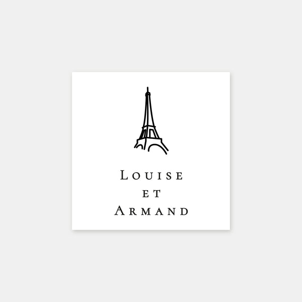 Personalized Paris wedding stamp