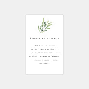 Carton invitation de mariage Provence aquarelle