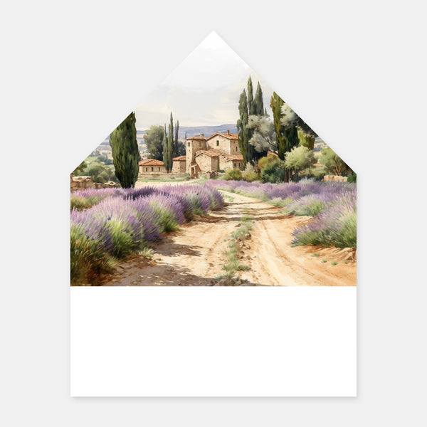 Provence watercolor envelope liner - 50ex
