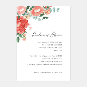 Faire-part de mariage bouquet aquarelle