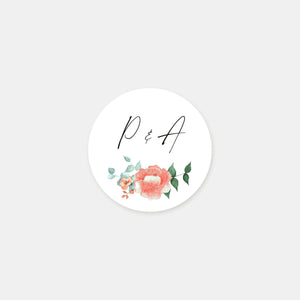 Stickers personnalisés mariage bouquet aquarelle