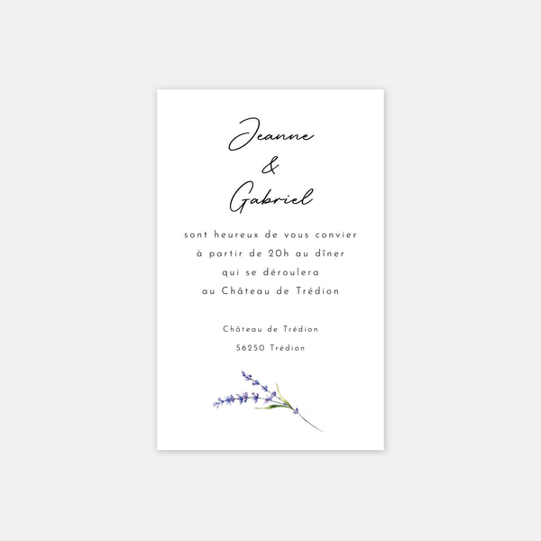 Wedding invitation card Transparency Lavender