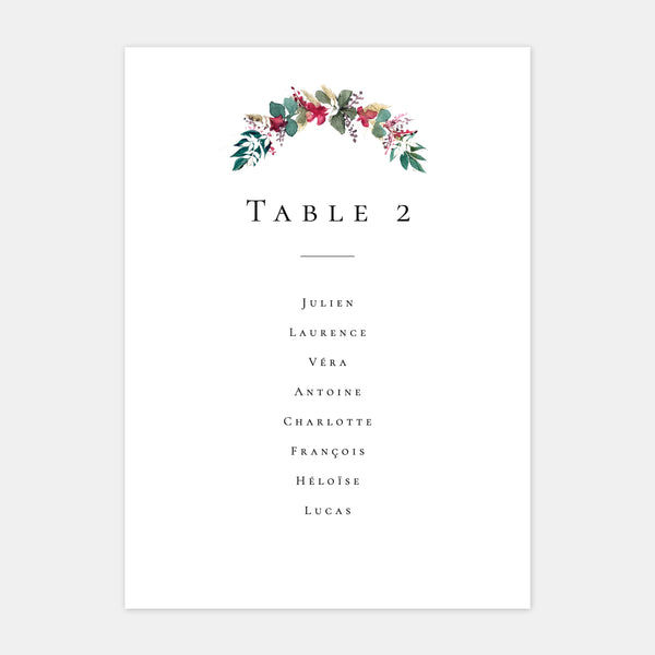 Watercolor Southern wedding table plan