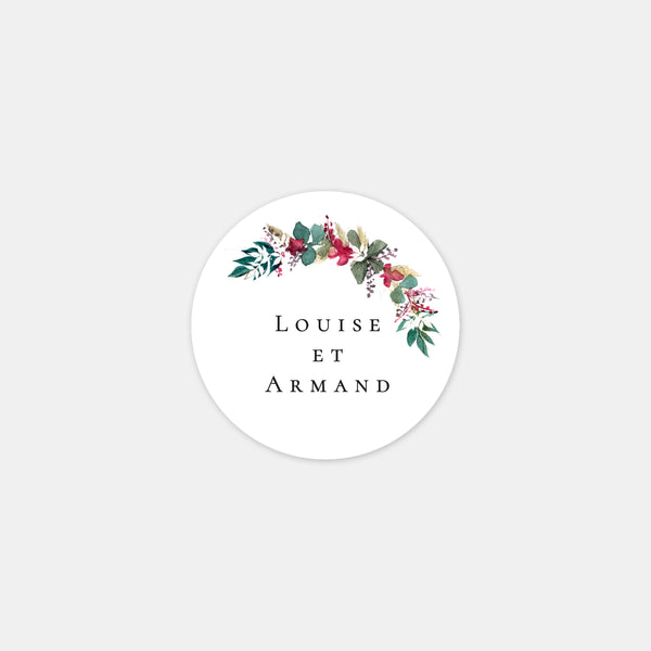 Stickers personnalisés mariage le Sud aquarelle