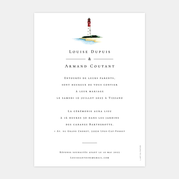 Watercolor pond wedding invitation