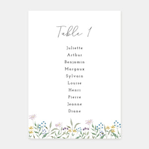 Plan de table de mariage couronne champêtre - 5ex