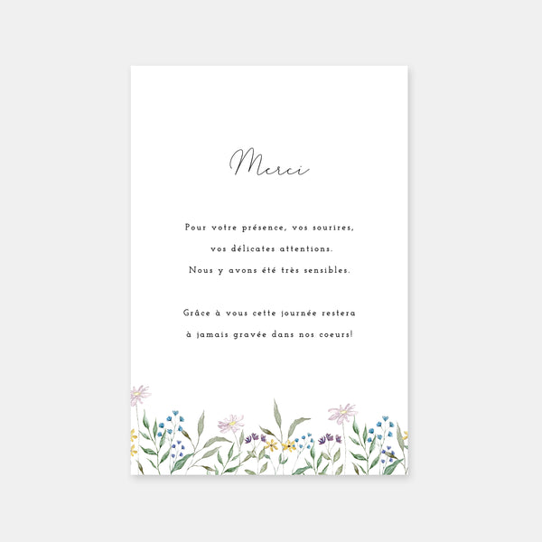 Country wreath wedding thank you card