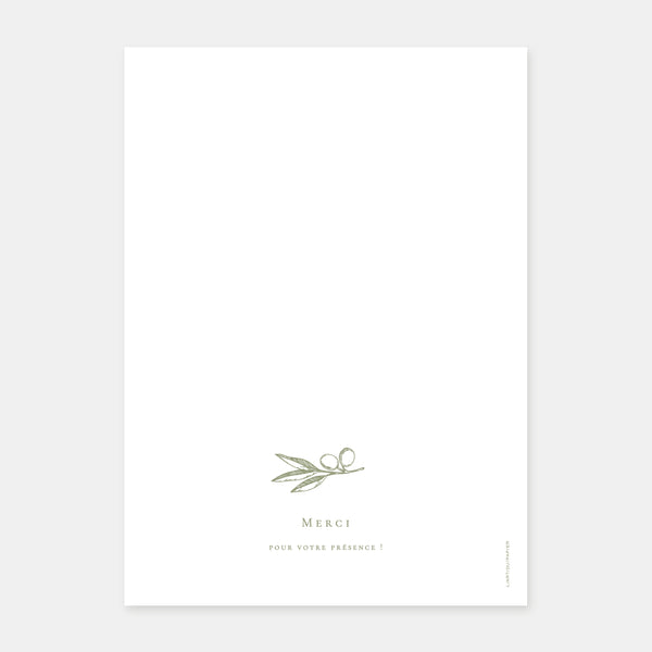 Olive branch wedding booklet