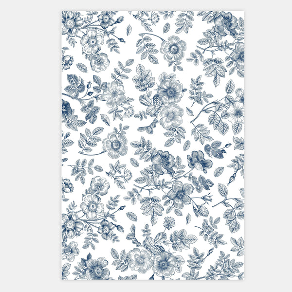 Floral Toile de Jouy tracing sheet