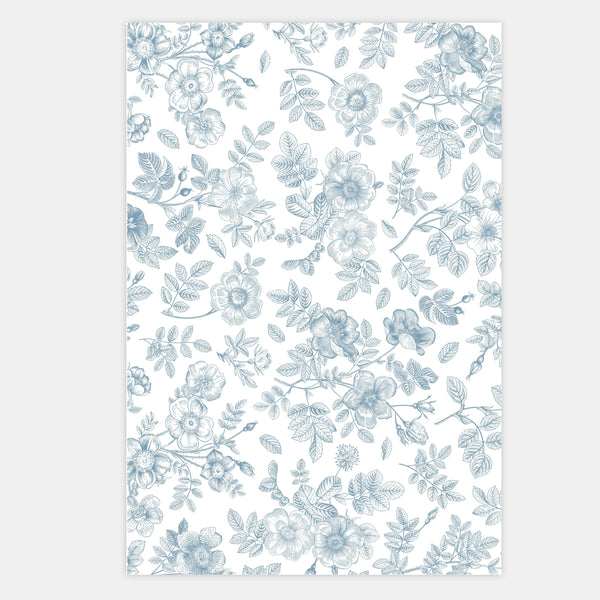 Floral Toile de Jouy tracing sheet