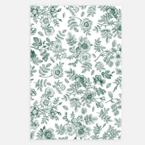 Floral Toile de Jouy tracing sheet