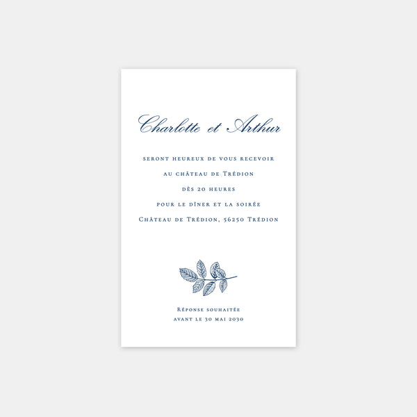 Floral toile de Jouy wedding invitation card