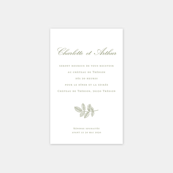 Toile de Jouy wedding invitation card