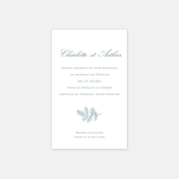 Floral toile de Jouy wedding invitation card