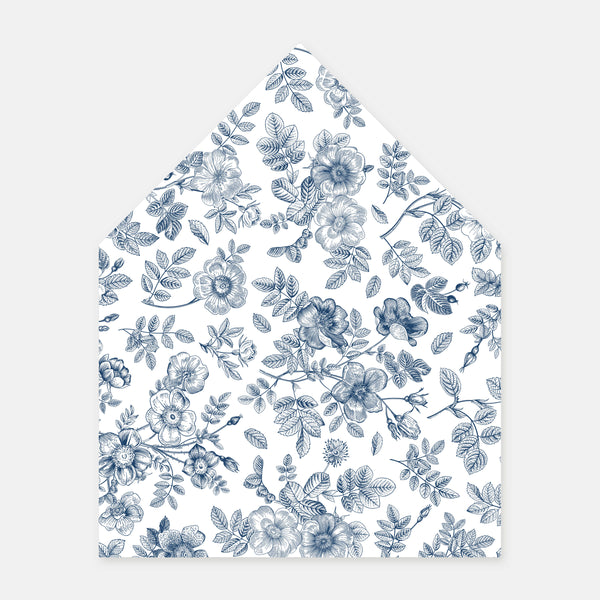 Doublure enveloppe toile de jouy florale - 50ex