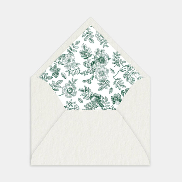Doublure enveloppe toile de jouy florale - 50ex
