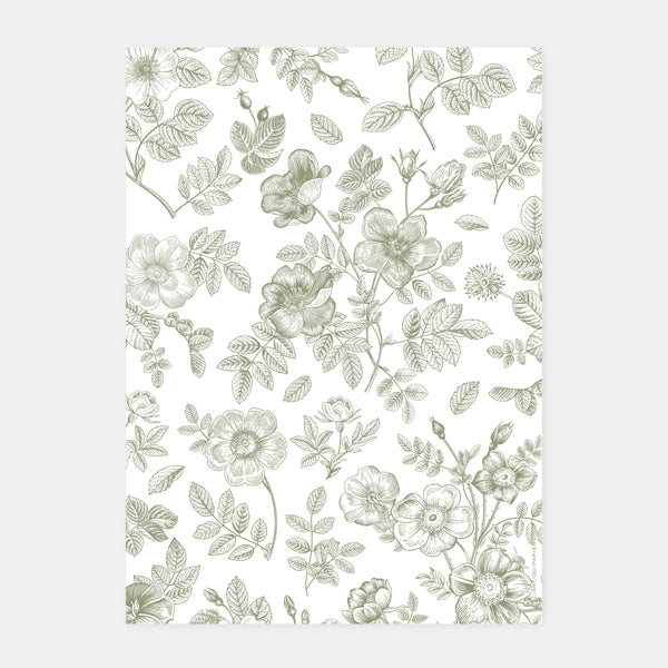 Floral toile de Jouy wedding invitation