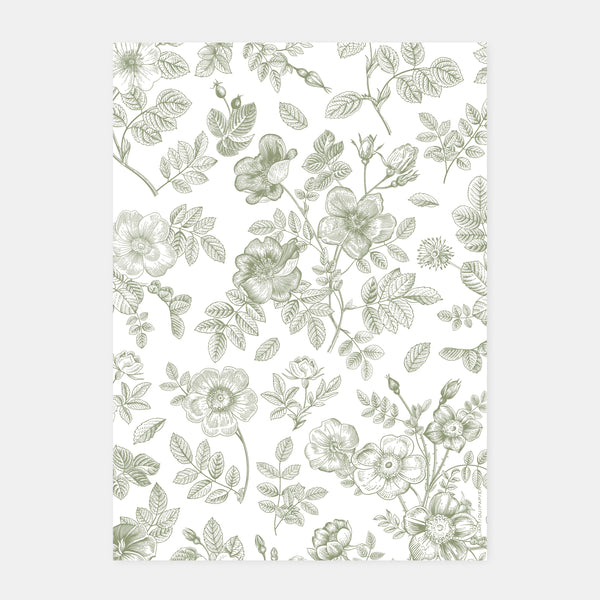 Faire-part de mariage toile de Jouy florale