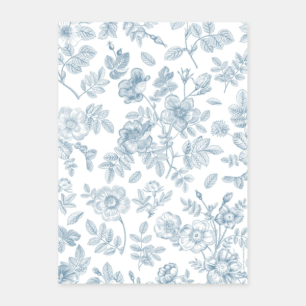 Floral toile de Jouy wedding invitation