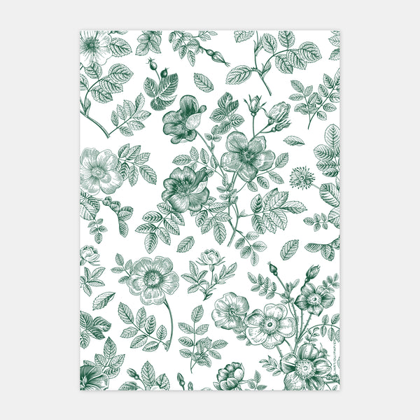 Floral toile de Jouy wedding invitation