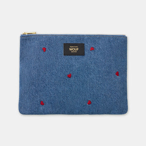 Large denim pencil case - Anaïs