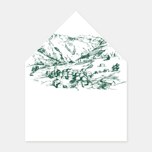 Doublure enveloppe gravure montagne - 50ex
