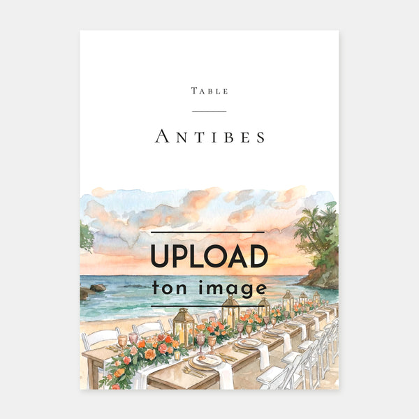 Marque table de mariage aquarelle - 5ex