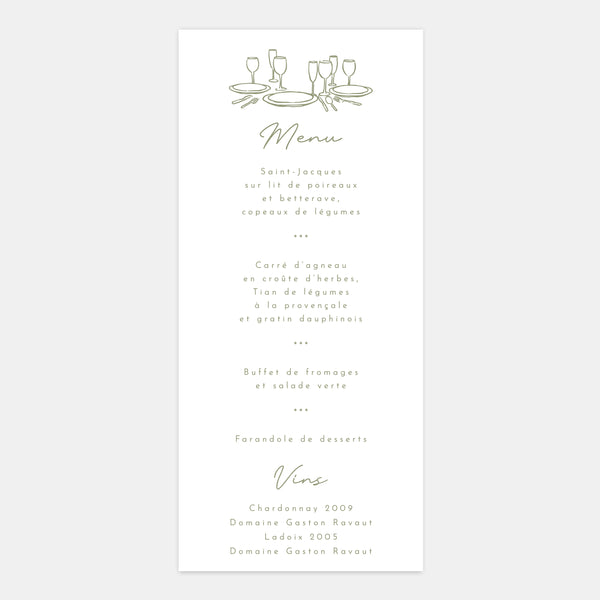 Menü für eine wunderschöne Haushochzeit