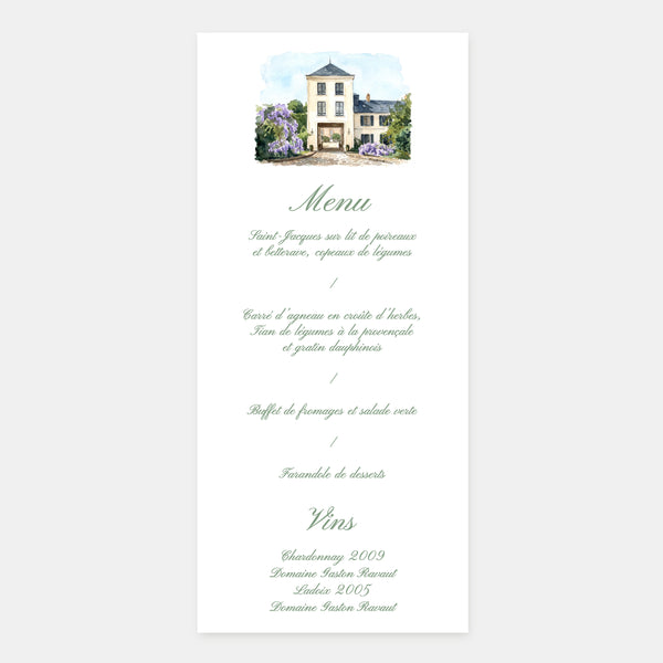 Menu mariage au Domaine de Quincampoix
